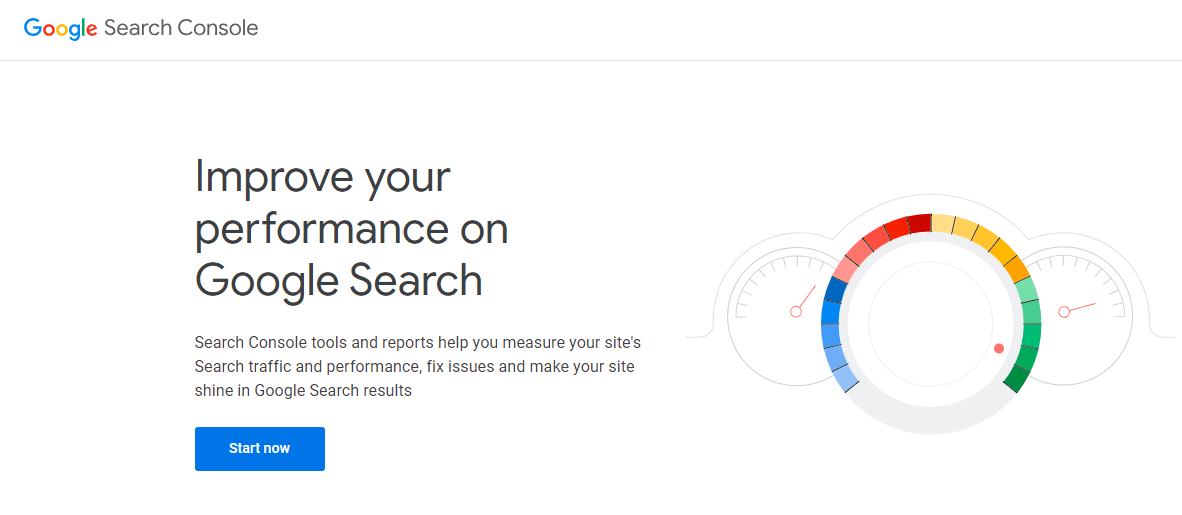 Google Search Console Started Page