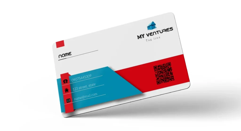 Free Single Business Card Red Blue