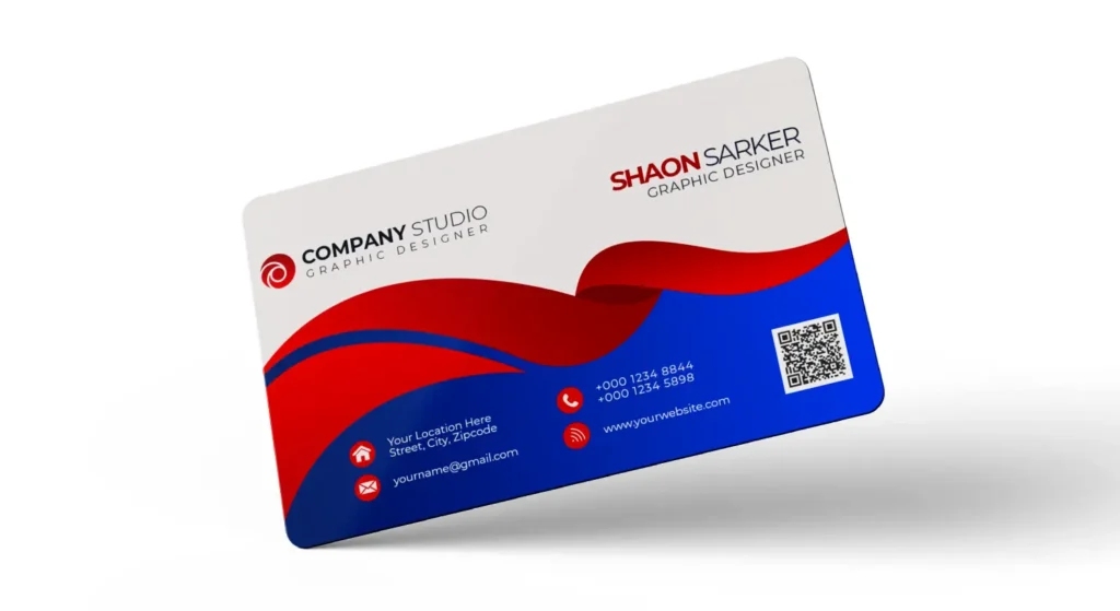Red Blue Business card Single Sided